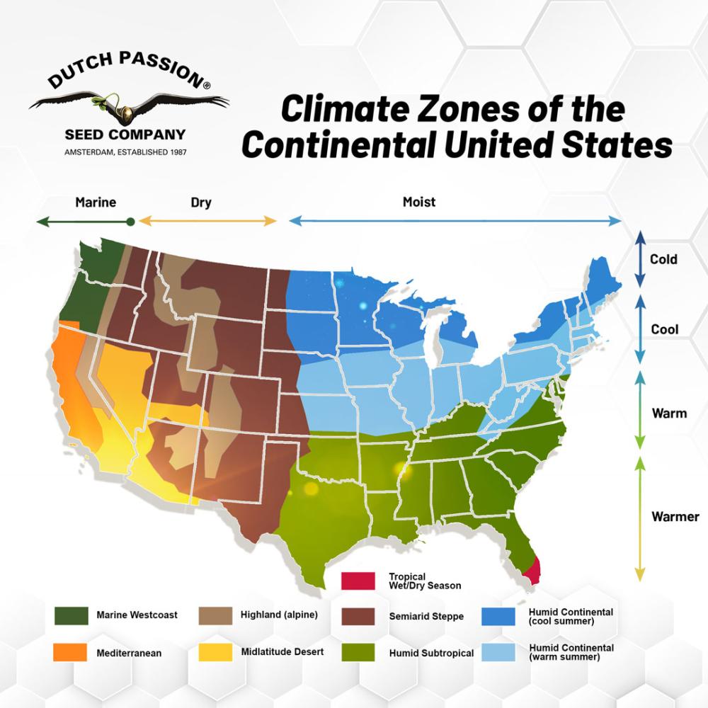 Climate zones of the USA