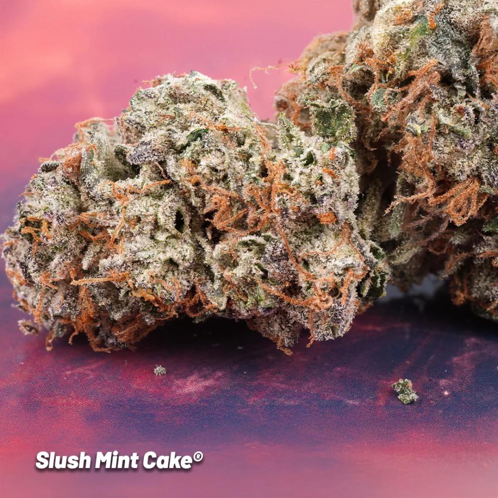 Slush Mint Cake frosty buds
